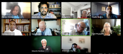 Ten people in virtual meeting