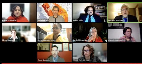 Ten people in virtual meeting
