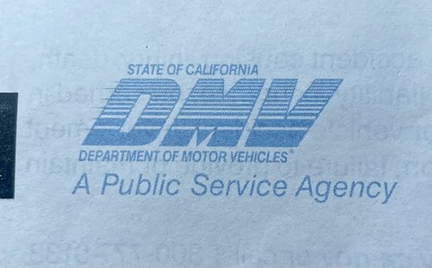 text: state of california DMV department of motor vehicles a public service agency