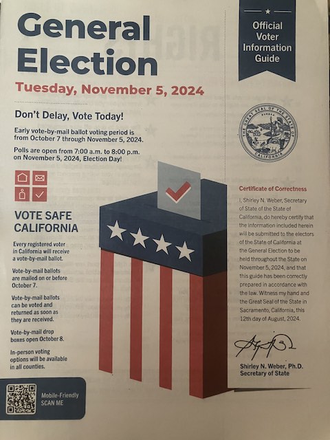 cover of the official voter information guide for california in the november 5 2024 general election