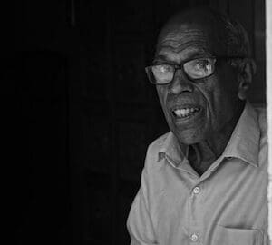 black and white photo of an older black man