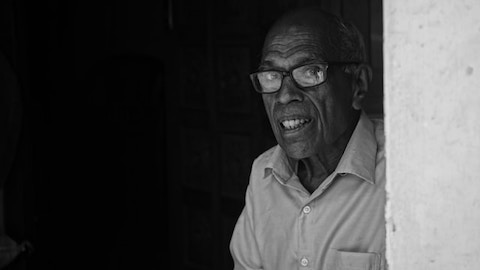 black and white photo of an older black man