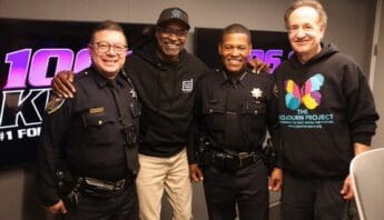 Learning from the Past: SFPD Officers Gain New Perspectives on Race and Policing latino man in police uniform, black man, black man in police uniform, white man, standing together and smiling